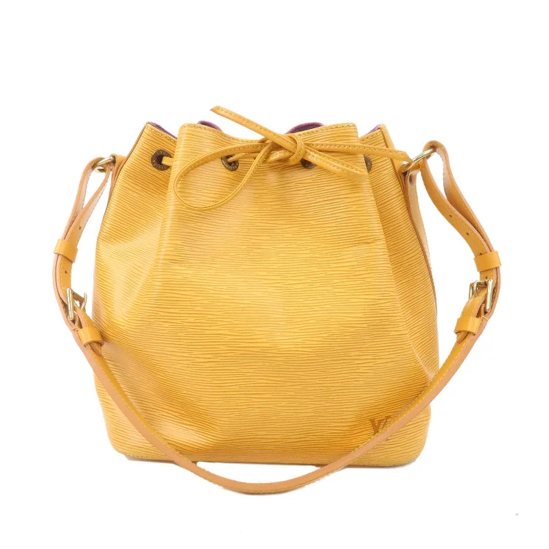 Louis Vuitton Alma bags with a leather - wrapped handle for a luxurious feelLouis Vuitton Epi Petit Noe Shoulder Bag Tassili Yellow M44109