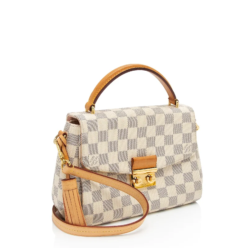 Louis Vuitton tote bags with a double - handle and shoulder - strap optionLouis Vuitton Damier Azur Croisette Shoulder Bag (w8e6xs)