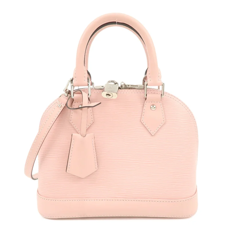 Louis Vuitton handbags with a patent - leather finish for a shiny lookLouis Vuitton Epi Alma BB 2Way Hand Bag Rose Ballerine M41327