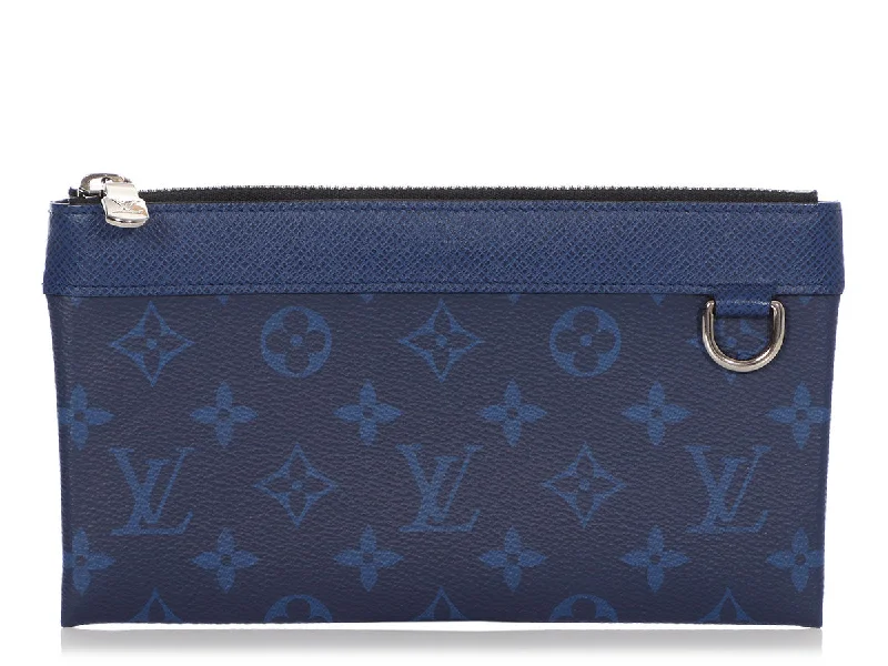 Louis Vuitton Alma bags featuring the signature top - handle designLouis Vuitton Blue Taigarama Pochette Discovery PM