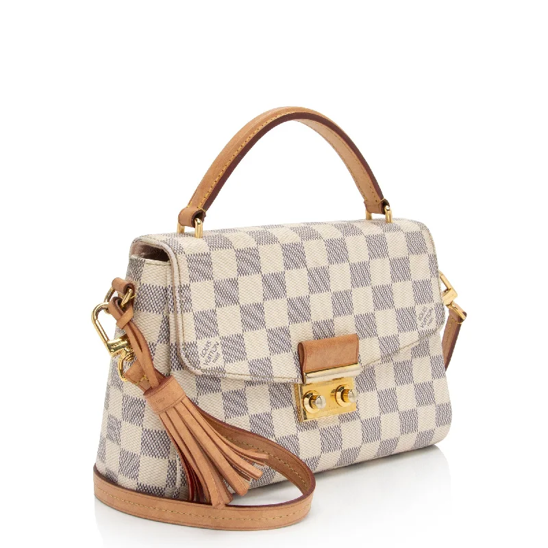 Louis Vuitton bags with a zippered interior pocket for better organizationLouis Vuitton Damier Azur Croisette Shoulder Bag (WhCBUZ)