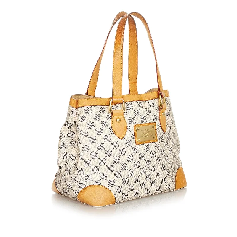 Louis Vuitton crossbody bags with a woven leather strap for textureLouis Vuitton Damier Azur Hampstead PM (26230)