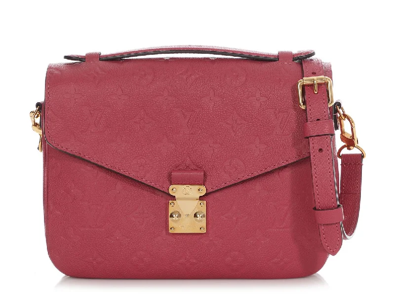 Louis Vuitton Alma bags featuring the signature top - handle designLouis Vuitton Raspberry Monogram Empreinte Pochette Métis