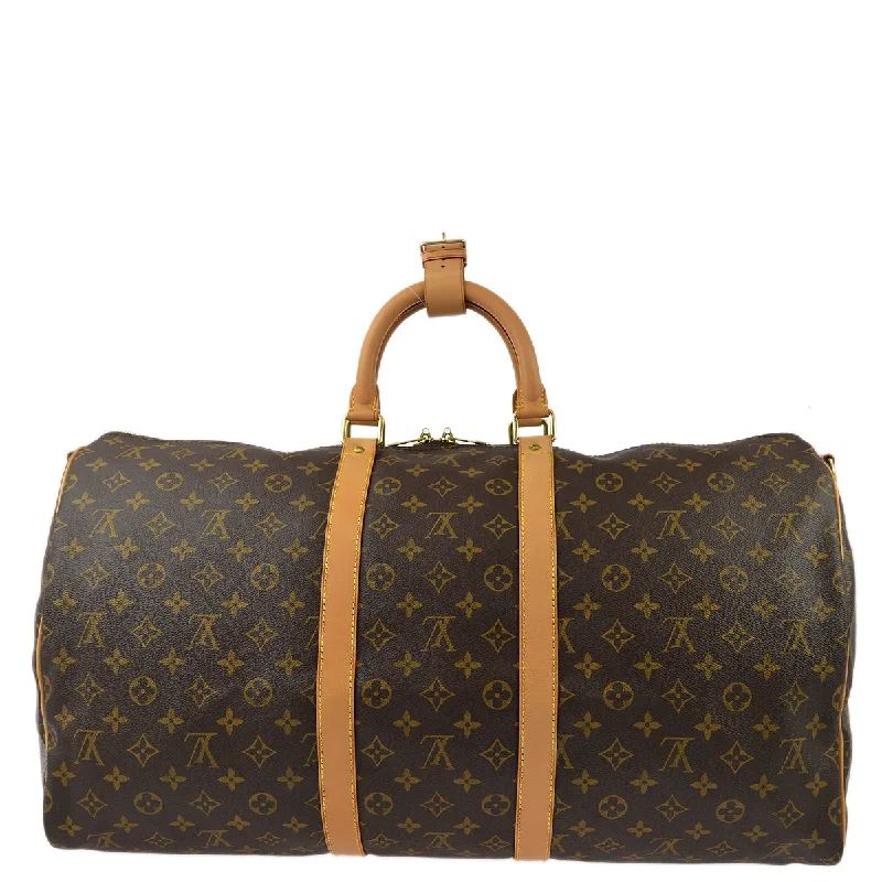 Ladies Louis Vuitton Petite Malle bags with a star - shaped charm for cutenessLouis Vuitton 2002 Monogram Keepall Bandouliere 55 M41414