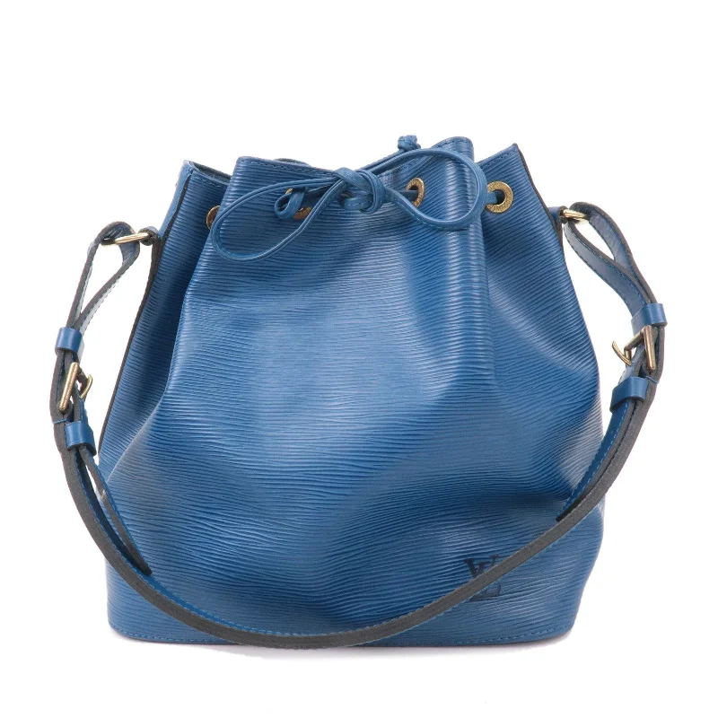 Louis Vuitton bags with a chain - link trim and a leather body for a modern edgeLouis Vuitton Epi Petit Noe Shoulder Bag Toledo Blue M44105