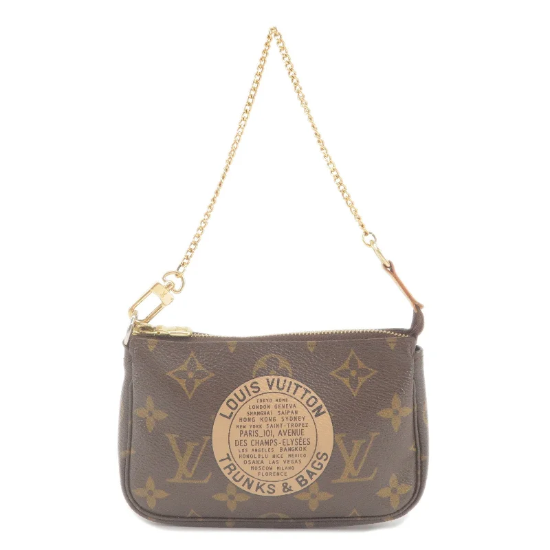 Louis Vuitton bags with a snap - button closure and a decorative charm for styleLouis Vuitton Monogram T&B Mini Pochette Accessoires Pouch M60153