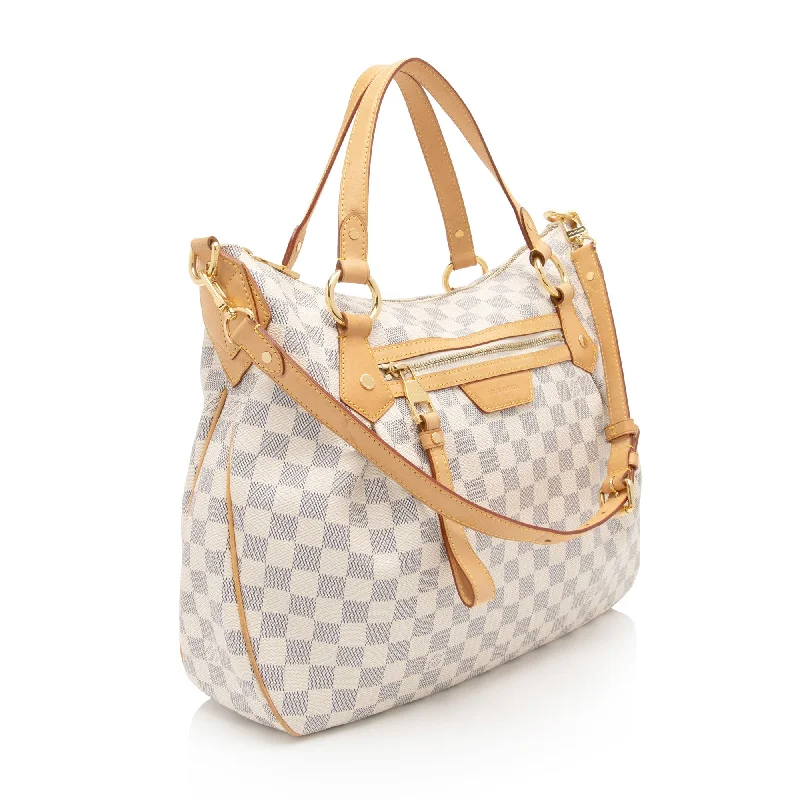 Louis Vuitton bags with a front - flap pocket for quick - access itemsLouis Vuitton Damier Azur Evora MM Tote (tvwu8e)