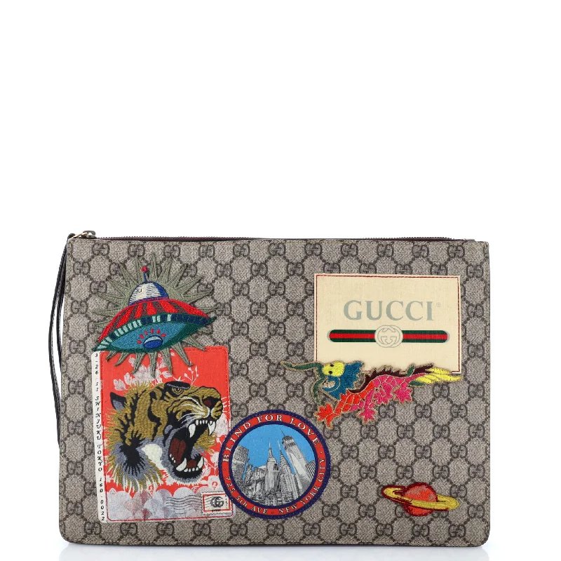 Women Gucci crossbody bags in a bold red colorCourrier Messenger Bag GG Coated Canvas with Applique