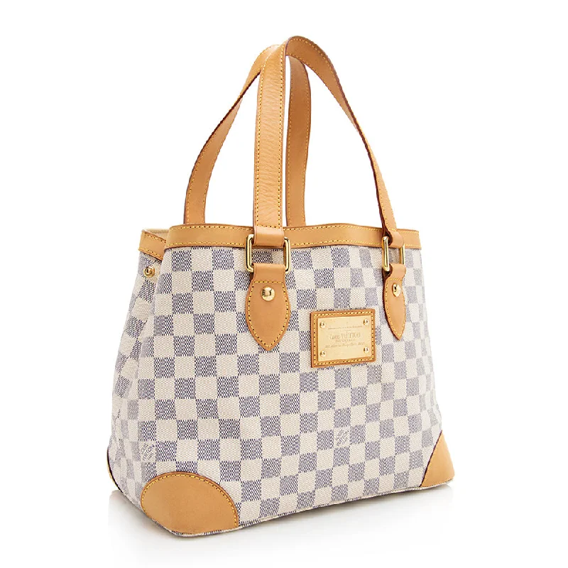 Louis Vuitton bags with a zippered interior pocket for better organizationLouis Vuitton Damier Azur Hampstead PM Tote (21258)