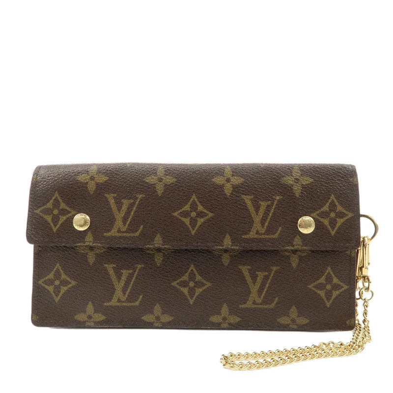 Louis Vuitton bags with a detachable mirror inside for on - the - go touch - upsLouis Vuitton Monogram Portefeuille Accordeon Wallet M58008