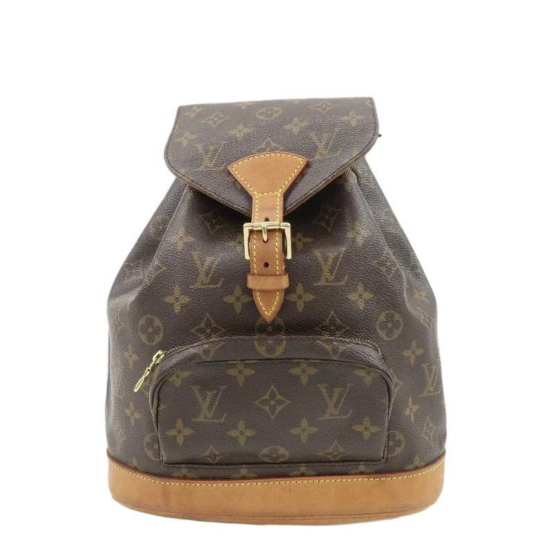 Ladies Louis Vuitton Capucines bags with gold - toned hardwareLouis Vuitton Monogram Montsouris MM Back Pack Bag M51136