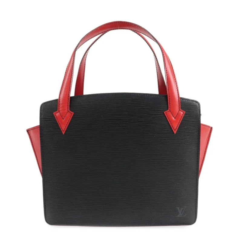 Louis Vuitton handbags with a patent - leather finish for a shiny lookLouis Vuitton Epi Varennes Hand Bag Noir Red  M52387