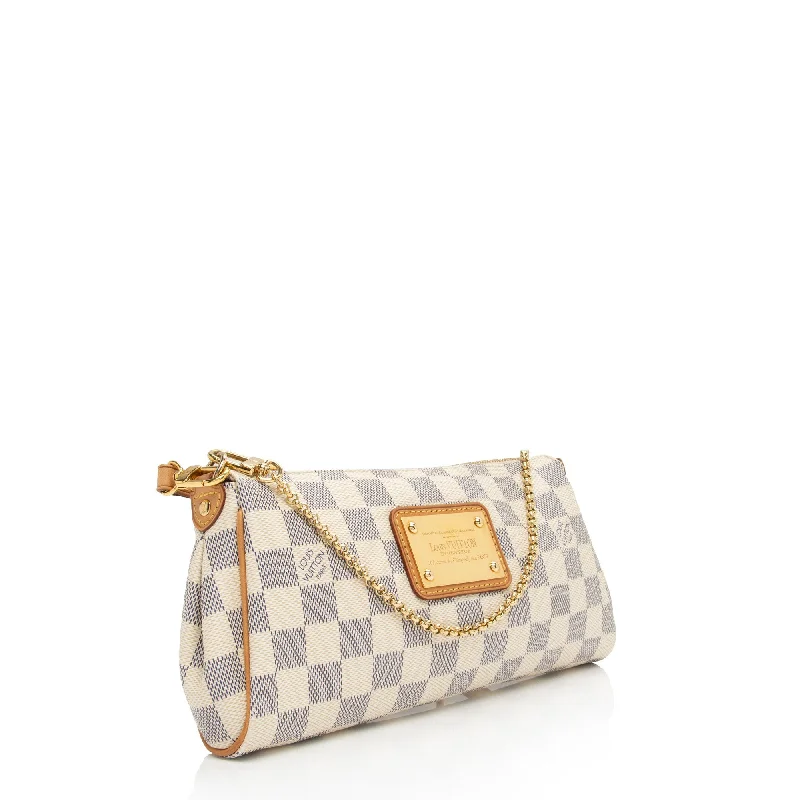 Ladies Louis Vuitton shoulder bags with a magnetic - closure flap for easeLouis Vuitton Damier Azur Eva Clutch (cD8b7X)