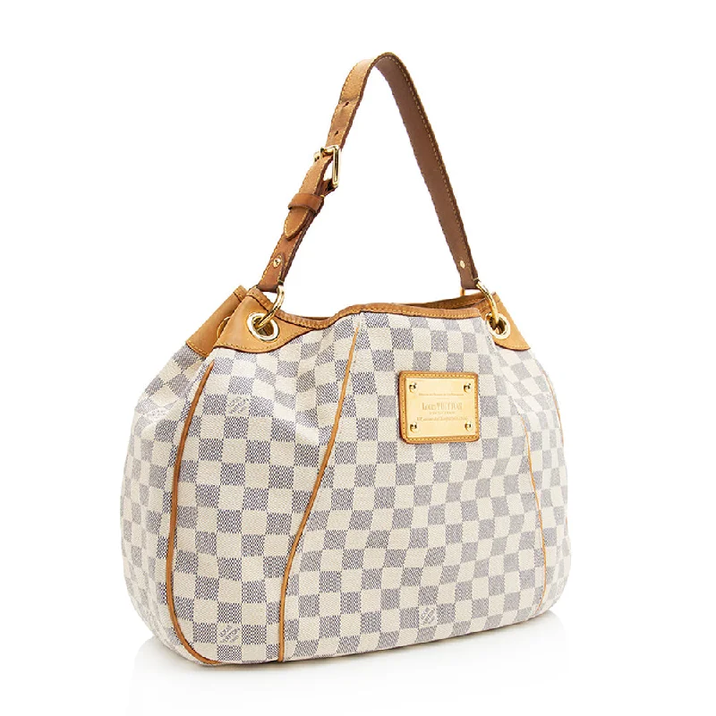 Louis Vuitton bags with a detachable mirror inside for on - the - go touch - upsLouis Vuitton Damier Azur Galliera PM Shoulder Bag - FINAL SALE (20151)