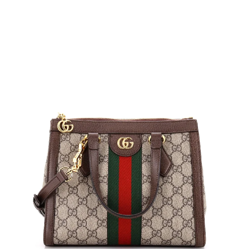 Ladies Gucci shoulder bags with a magnetic - closure flapOphidia Top Handle Tote GG Coated Canvas Small