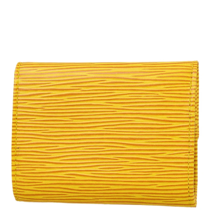 Louis Vuitton handbags with a back - zip pocket for storing valuablesLouis Vuitton 2002 Yellow Epi Porte Mannaie Simple Coin Purse Wallet M63419