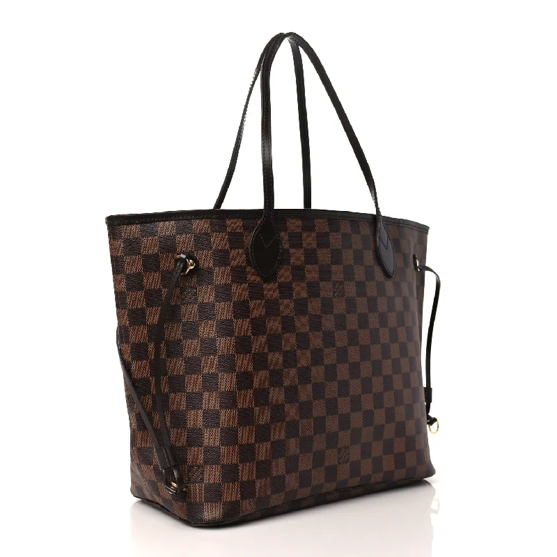 Louis Vuitton crossbody bags with a printed floral pattern for femininityLOUIS VUITTON DAMIER EBENE NEVERFULL MM TOTE HANDBAG