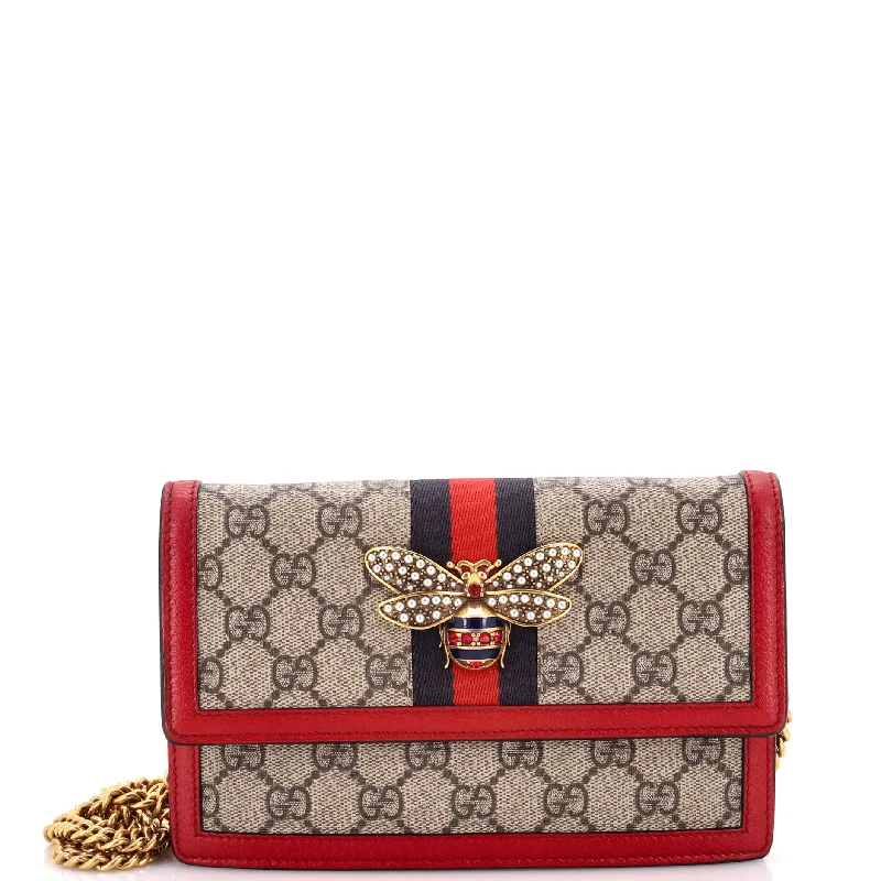 Gucci Marmont bags for women with quilted leather exteriorsQueen Margaret Chain Wallet GG Coated Canvas Mini