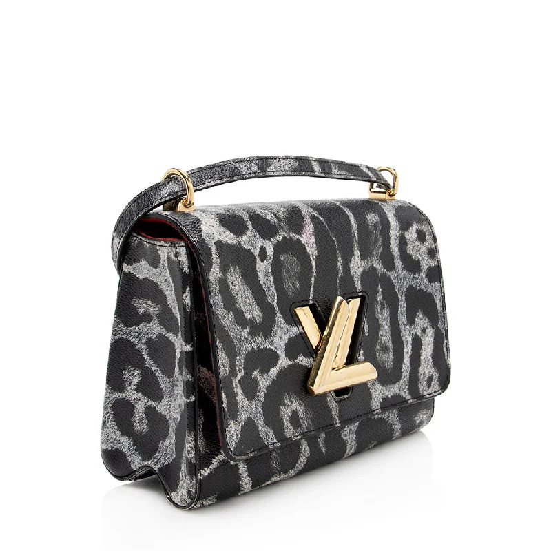 Louis Vuitton backpacks with a hidden back pocket for securityLouis Vuitton Coated Canvas Wild Animal Print Twist MM Shoulder Bag (18716)