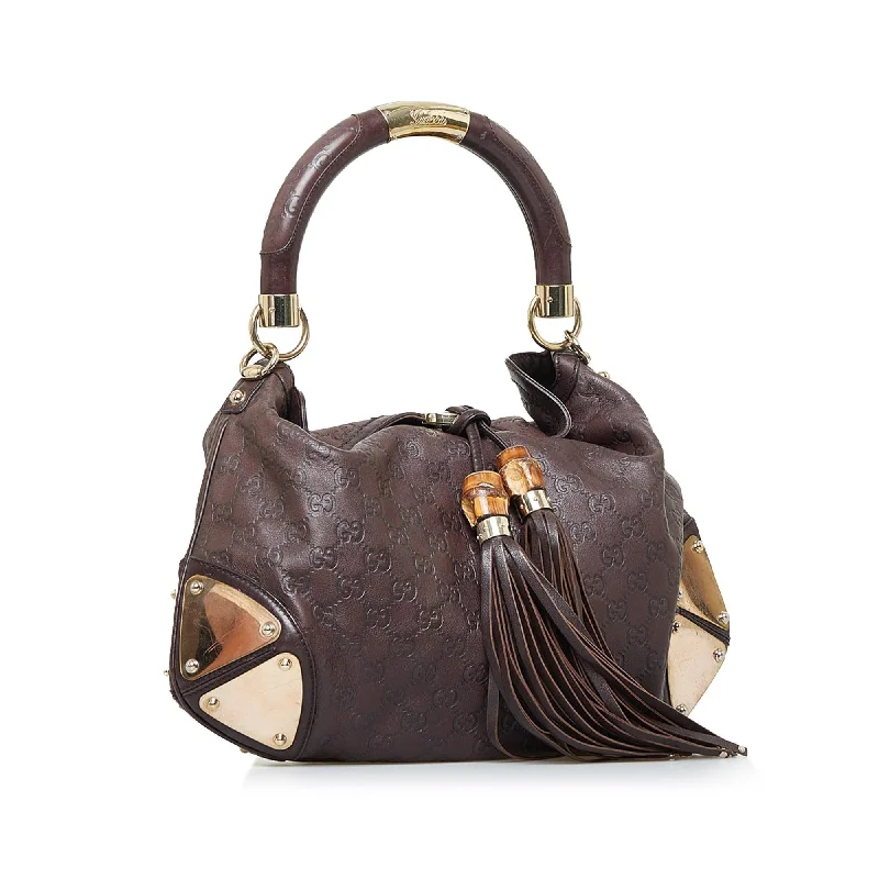 Women Gucci bags with a magnetic snap closure for easy accessGucci Medium Guccissima Bamboo Indy (SHG-T0Pj5K)