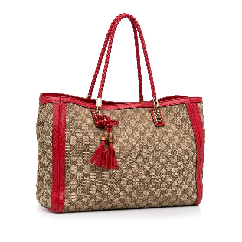 Women Gucci bags with a zip - around closure for securityGucci GG Canvas Bella Tote (SHG-TRYzVO)