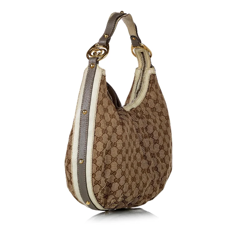 Gucci backpacks for women with a sleek silhouetteGucci GG Canvas Hobo Bag (29207)