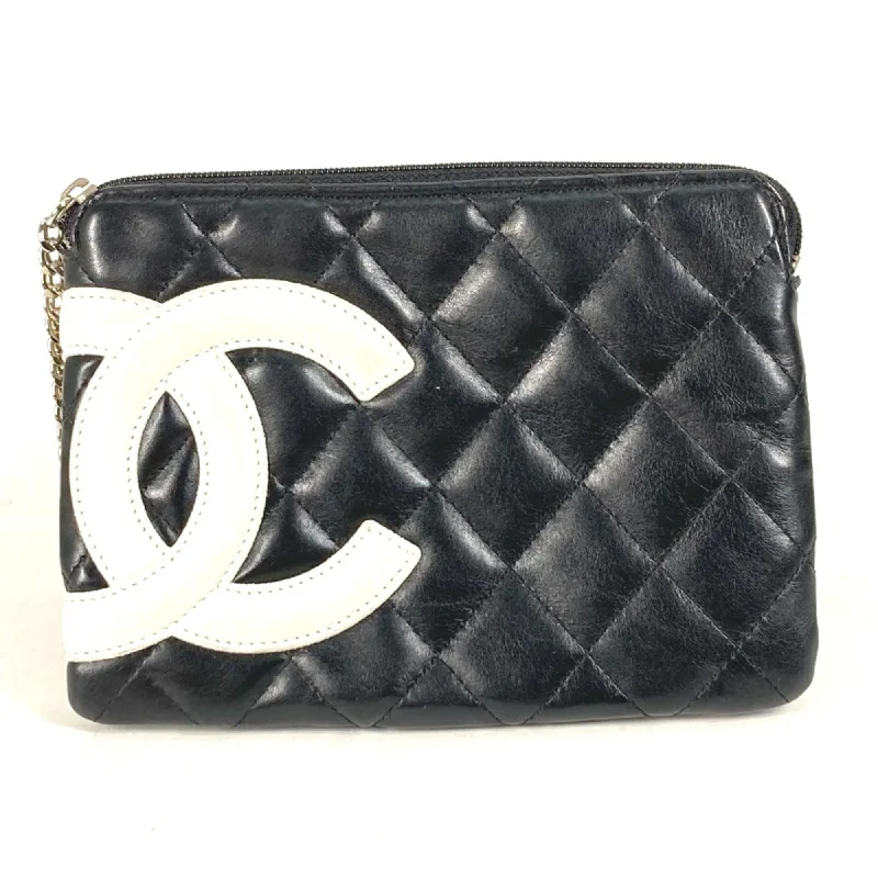 Chanel Quilted Leather Shoulder Bag for FashionistasChanel Cambon Line coin purse Wallet Coin Compartment Flat Pouch Black