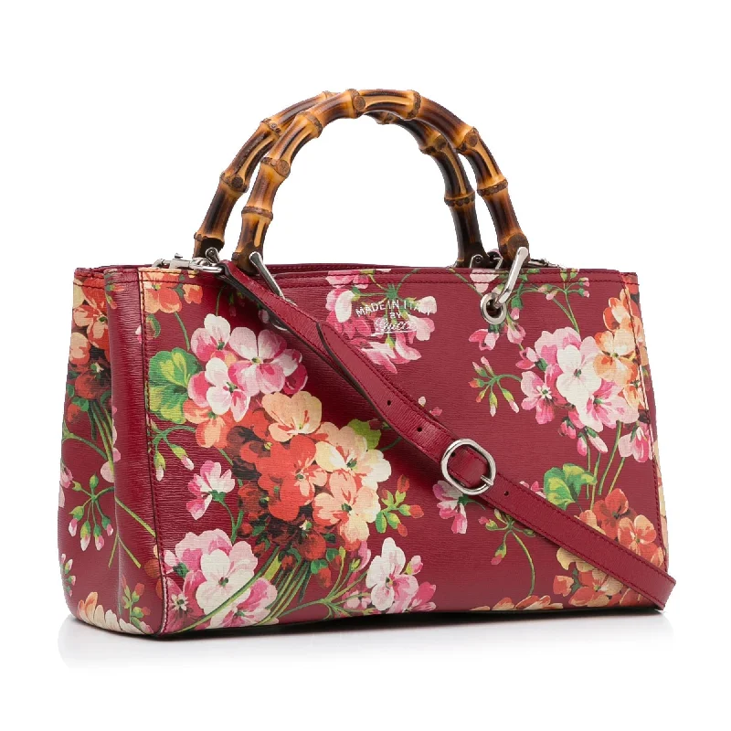 Ladies Gucci handbags with a detachable coin purse insideGucci Medium Blooms Bamboo Shopper (SHG-NbVEVC)