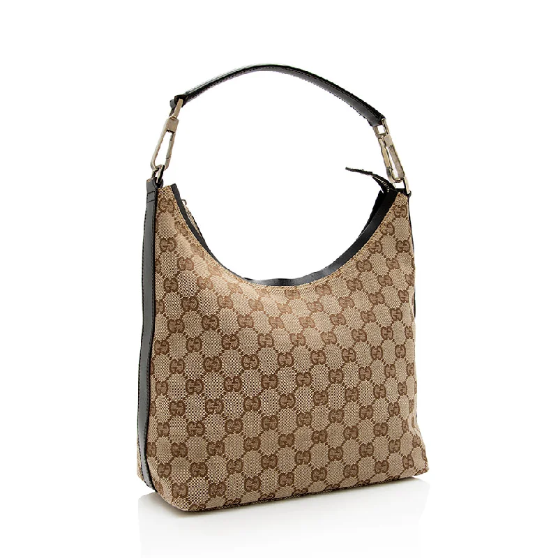 Women Gucci Sylvie bags with a leather - wrapped handleGucci GG Canvas Hobo (SHF-18444)