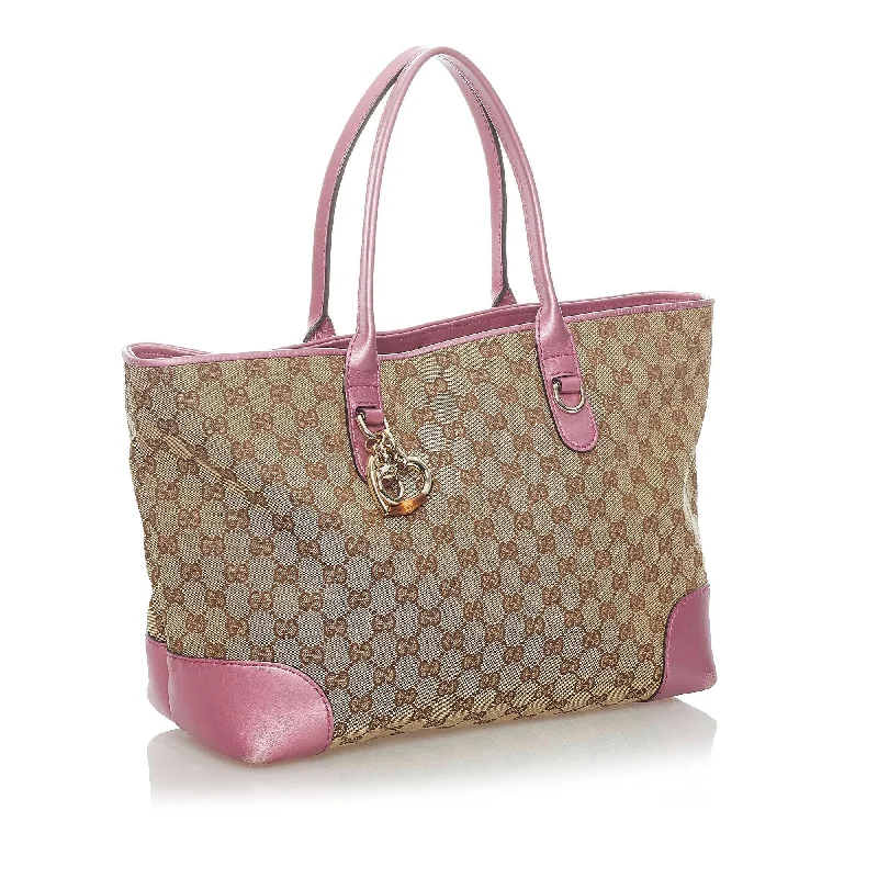 Ladies Gucci Dionysus bags with a detachable shoulder strapGucci GG Canvas Heart Bit Tote Bag (32999)