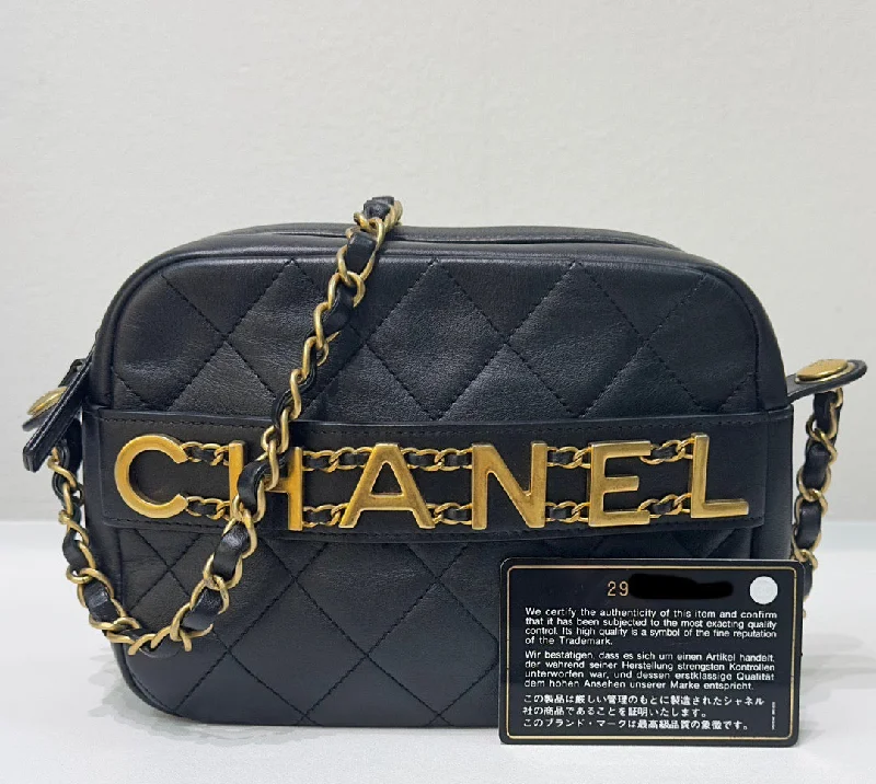 Chanel Colorful Handbag for Spring OutfitsChanel Calfskin Quilted Enchained Camera Case Bag Black