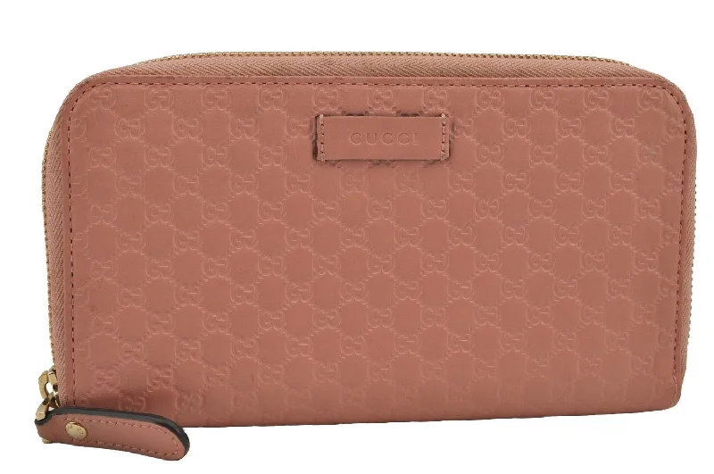 Women Gucci crossbody bags with a woven leather strapAuthentic GUCCI Micro Guccissima GG Leather Long Wallet Purse 449391 Pink 7790J