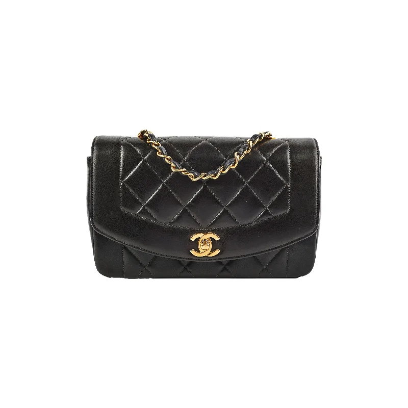 Chanel All - Match Handbag for Versatile StylingChanel Small Vintage Diana Lambskin Black