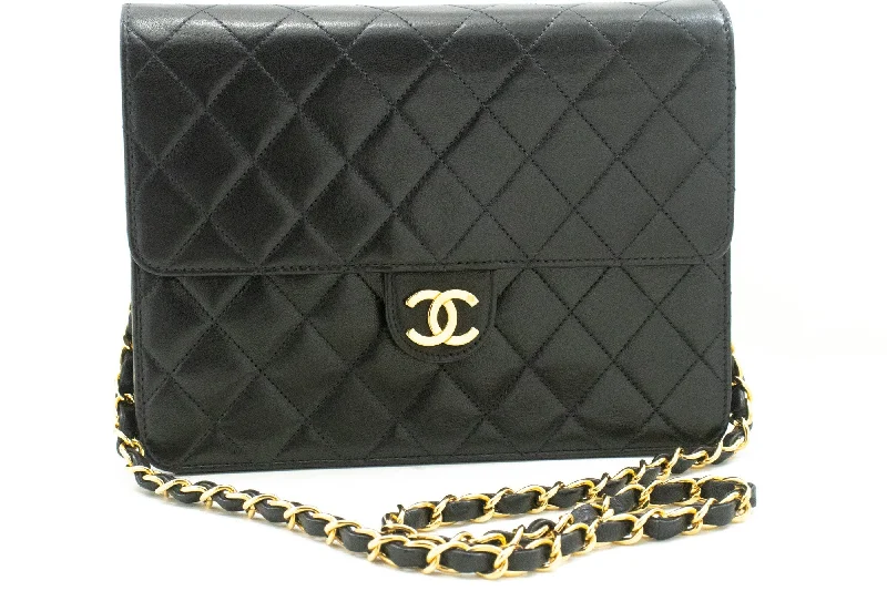 Chanel Chain Strap Handbag for Everyday UseCHANEL Chain Shoulder Bag Clutch Black Quilted Flap Lambskin Purse