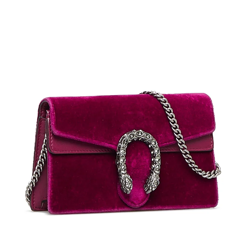 Ladies Gucci shoulder bags with a single - handle designGucci Super Mini Velvet Dionysus Crossbody Bag (SHG-b6Dwxl)