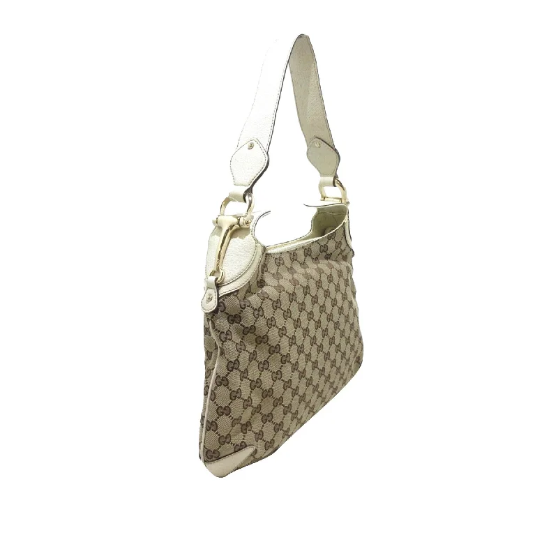 Gucci tote bags for women with a printed Gucci logoGucci GG Canvas Horsebit Creole Hobo Bag (6V5vLp)