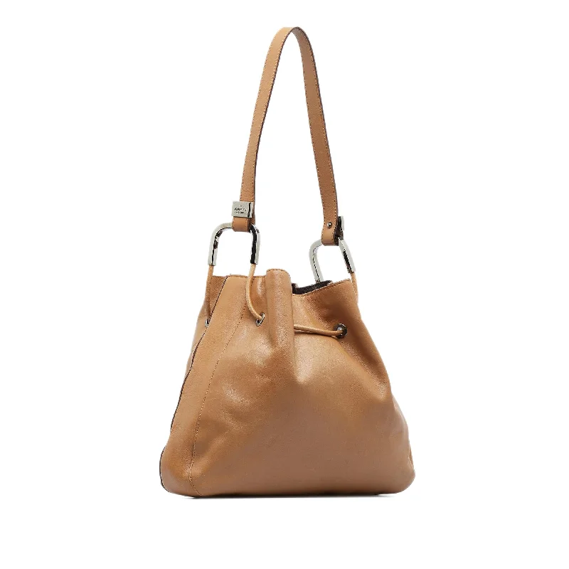 Gucci handbags for women with a back - zip pocketGucci Leather Bucket Bag (SHG-3XwYEa)