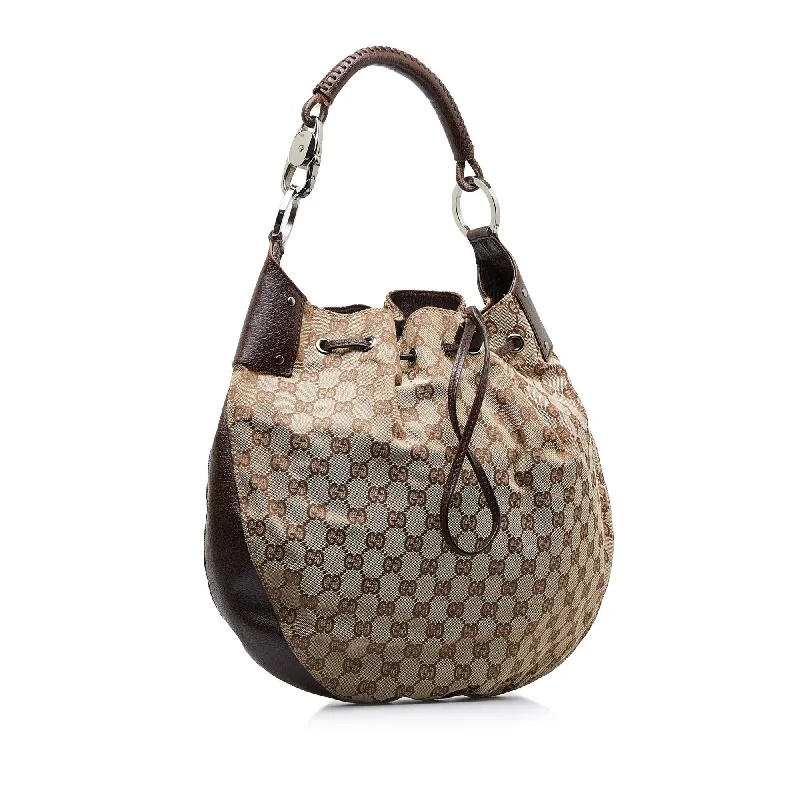 Gucci handbags for women with a back - zip pocketGucci GG Canvas Hobo Bag (SHG-4cK0K3)