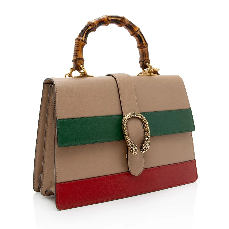 Gucci Marmont bags for women with a snakeskin - effect panelGucci Leather Bamboo Dionysus Large Top Handle Bag (SHF-M0eZzm)