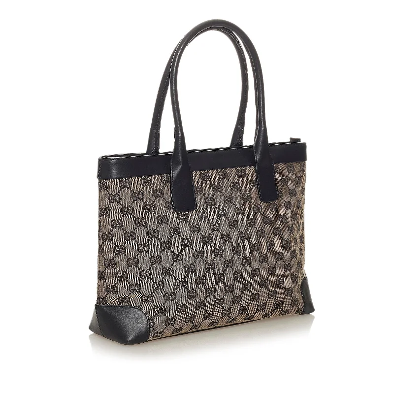 Women Gucci Sylvie bags with a leather - wrapped handleGucci GG Canvas Handbag (28700)