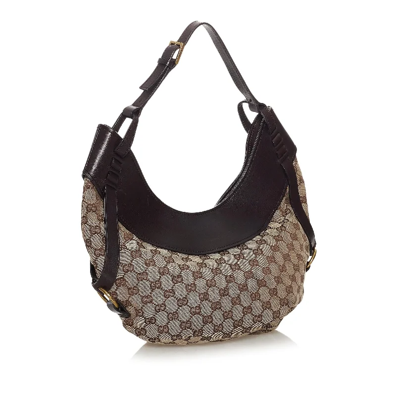 Gucci tote bags for women with a spacious interiorGucci GG Canvas Hobo Bag (33744)