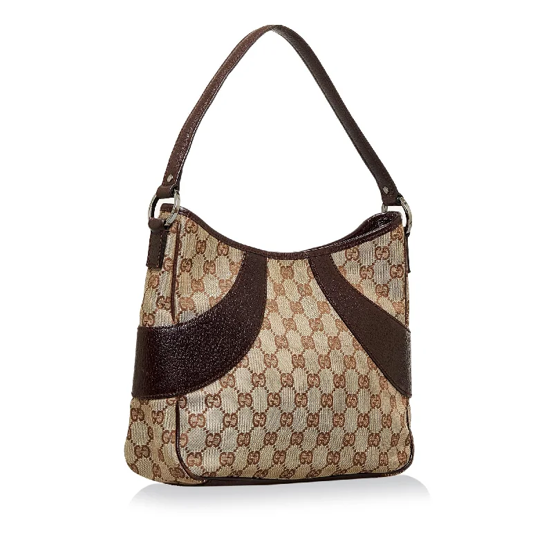 Women Gucci bags with a zip - around closure for securityGucci GG Canvas Shoulder Bag (SHG-pIzlh5)