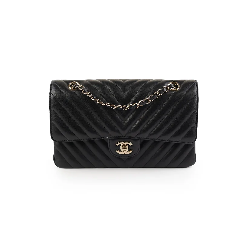 Chanel Quilted Leather Shoulder Bag for FashionistasChanel Medium/Large Chevron Classic Flap Black