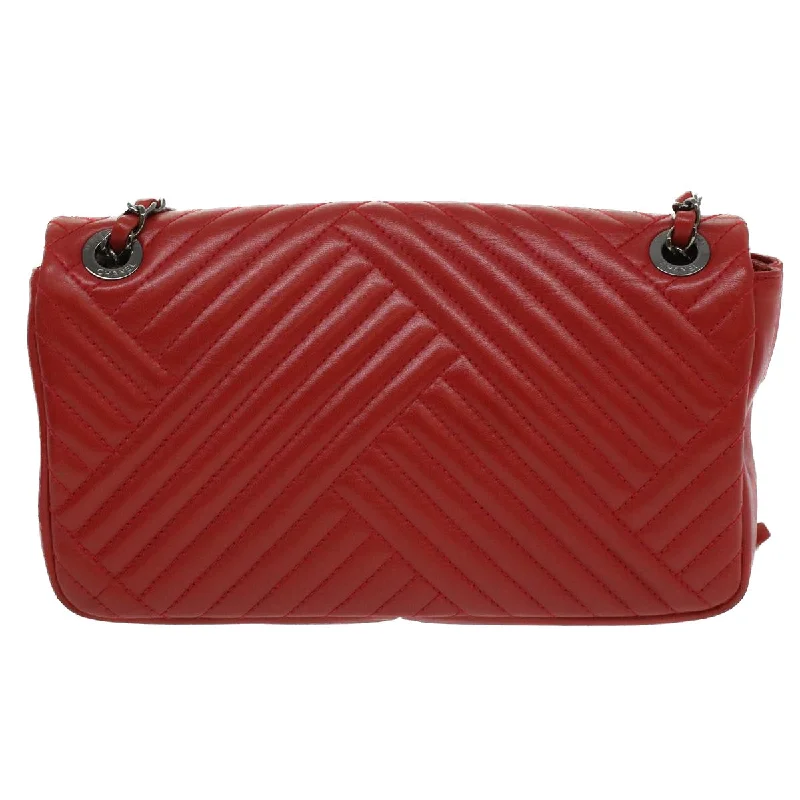 Chanel Classic Flap Bag for Evening PartyCHANEL Chain Shoulder Bag Lamb Skin Red CC  bs3636A