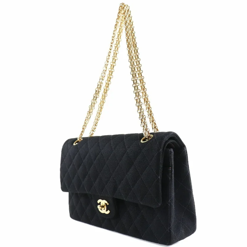 Chanel Colorful Handbag for Spring OutfitsChanel chain shoulder double flap matelasse cotton canvas black women's bag