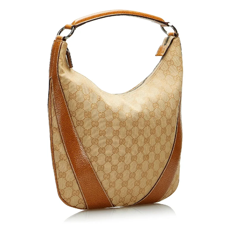 Gucci Marmont bags for women with a contrast - colored interiorGucci GG Canvas Hobo (SHG-m7Woue)