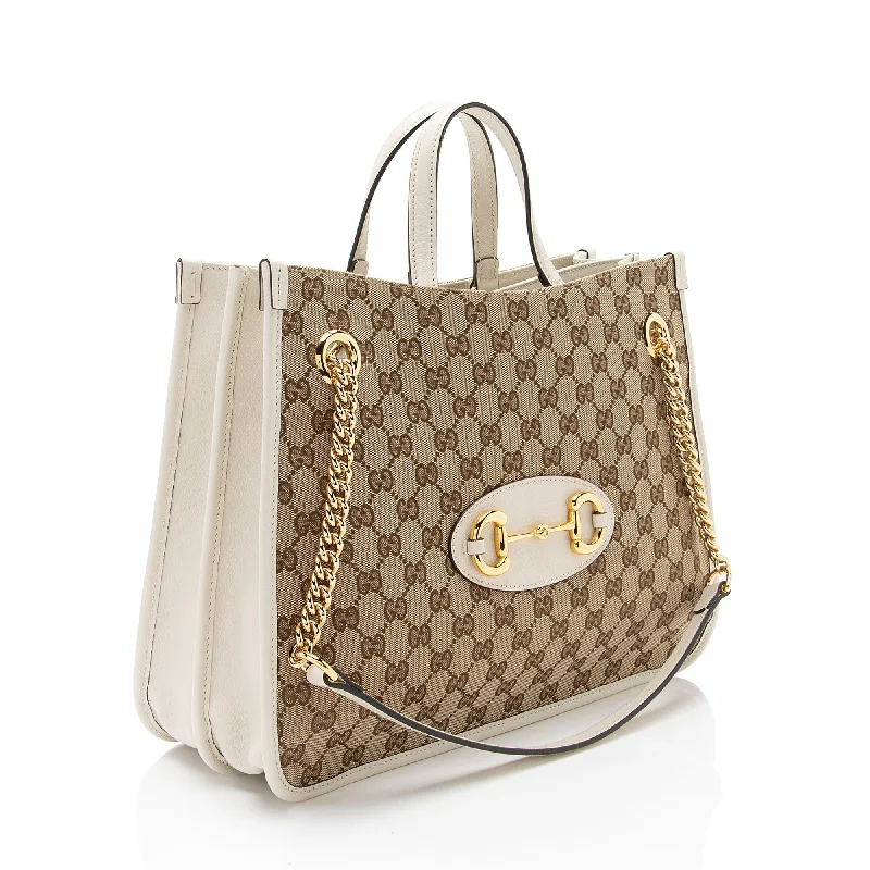 Ladies Gucci Dionysus bags with a chain - link shoulder strapGucci GG Canvas Horsebit 1955 Chain Medium Tote (4BzOkD)