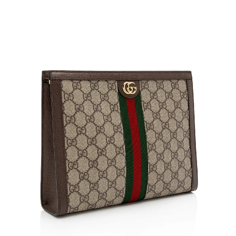 Gucci handbags for women with a beaded trimGucci GG Supreme Ophidia Pouch (SHF-aTANc5)