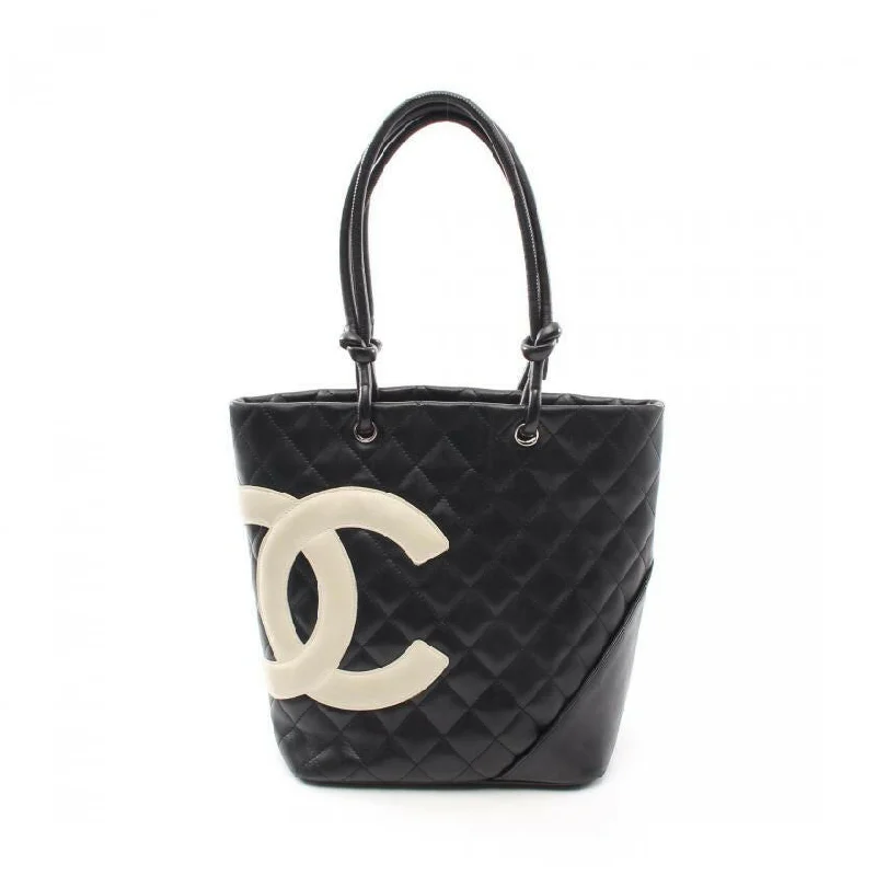 Chanel Classic Flap Bag for Evening PartyChanel Cambon Line Medium Handbag Tote Bag Leather Black White Silver Hardware