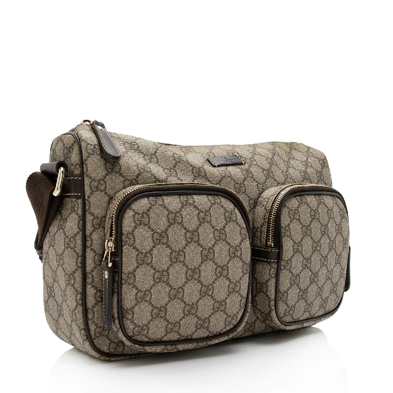 Ladies Gucci Dionysus bags with a chain - link shoulder strapGucci GG Canvas Double Pocket Messeneger Bag (SHF-UBcIwa)